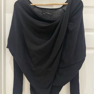 All Saints Black Cowl Neck Top